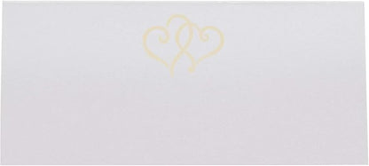 Linked Hearts Place Cards, Ivory (Choose Color), Set of 60, Pre-cut and Scored - Wedding, Party, Dinner, and Special Events - Made in the USA