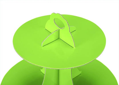 2Pcs 3-Tier Cupcake Stand, Cake Stand holder, Tiered DIY Cupcake Stand Tower for Dessert Table Displays, Birthday Theme Party Favors Decoration, Floral Tea Party, 12" W x 12.8" H, Green
