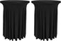 Fivenl 2 Pack Spandex Cocktail Table Skirt 32"x 43" Black Stretch Cocktail Table Cover, Washable Round High Top Tablecloth for Bar, Wedding, Party, Events (Black)