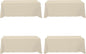 BRILLMAX 4 Pack Beige Tablecloths for 8 Foot Rectangle Tables 90 x 156 Inch - 8ft Rectangular Bulk Linen Polyester Fabric Washable Cloth Cover for Wedding Reception Banquet Birthday Party
