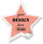 Custom Star Stickers - Pink, Matte Finish, Waterproof, 100 Labels (Star, 4.5"x4.5")