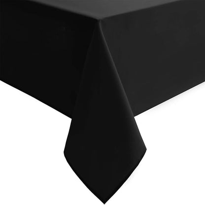 Hiasan Black Rectangle Tablecloth - Waterproof Wrinkle Resistant Washable Fabric Table Cloth for Dining Room Kitchen and Outdoor Use, 60 x 84 Inch