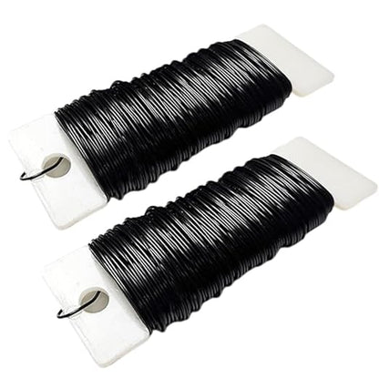 76Yards 26Gauge Black Metal Floral Wire Flexible Paddle Florist Garden Wire for Flower Arrangement,Crafts,Christmas Wreaths Tree,Garland.