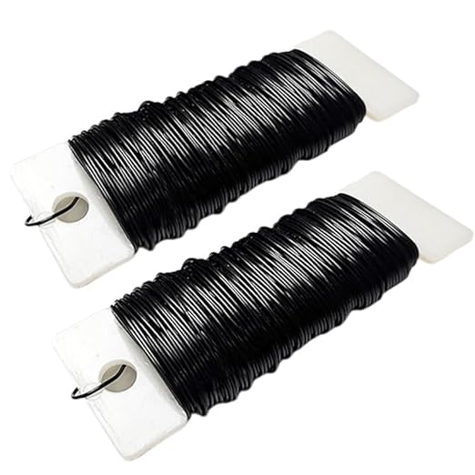 76Yards 22Gauge Black Metal Floral Wire Flexible Paddle Florist Garden Wire for Flower Arrangement,Crafts,Christmas Wreaths Tree,Garland.