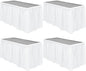 TURSTIN 4 Pieces White Plastic Table Skirts 14 Feet x 29 Inch for Rectangle Tables Fitted Tablecloth Disposable Table Cover for Birthday Party, Events, Banquette Baby Shower