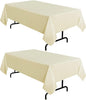 sancua 2 Pack Beige Tablecloth 60 x 84 Inch, Rectangle 4 Feet Table Cloth - Stain and Wrinkle Resistant Washable Polyester Table Cover for Dining Tables, Buffet Parties and Camping