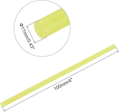 uxcell 20pcs Hot Glue Sticks for Glue Gun 11mm/0.43-inch x 4-inch Mini Hot Melt Adhesive Glue Stick Glitter Yellow