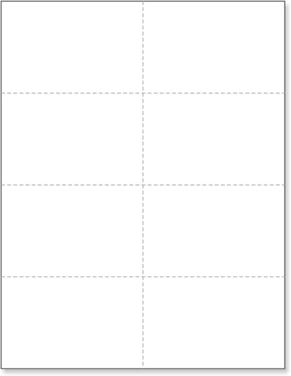 NextDayLabels - Blank Perforated Printable Cardstock, 8 Cards per Sheet, 125# tag - for laser and inkjet printer, 4-1/4" x 2-3/4" Each Card - 800 Cards - made in the USA