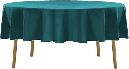 60 inch Round Tablecloth Washable Polyester Table Cloth Decorative Table Cover for Wedding Party Dining Banquet（60 inch,Peacock Blue）