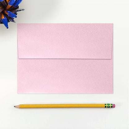 LUXPaper A7 Invitation Envelopes | Peel & Press | 5 1/4" x 7 1/4" | Rose Quartz Metallic | 80lb. Text | 1,000 Qty