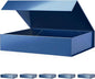 PACKHOME 6 Gift Boxes 11.5x8x2.5 Inches, Sturdy Shirt Boxes with Magnetic Lids for Multiple Occasions (Glossy Blue)