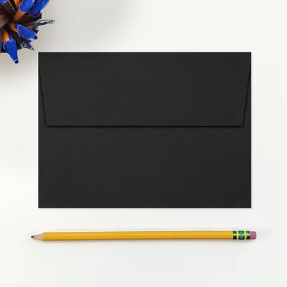 LUXPaper A7 Invitation Envelopes | Peel & Press | 5 1/4" x 7 1/4" | Black Linen | 80lb. Text | 50 Qty
