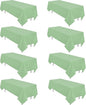 8 Pack Sage Green Tablecloth 60 x 102 Inch Rectangular Tablecloths for 6 Foot Rectangle Tables, Wrinkle Resistant Green Table Cloth Washable Polyester Fabric Table Covers for Party Wedding Banquet