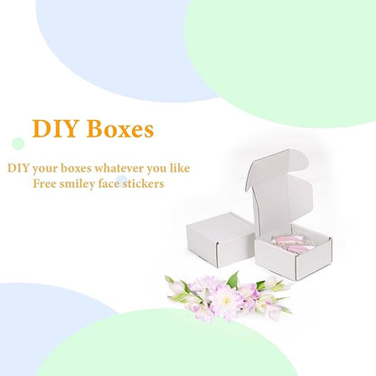 MEBRUDY 4x4x2 Inches Shipping Boxes Pack of 100, Small Corrugated Cardboard Box for Mailing Mailer Packing, White
