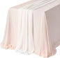 Ling's Moment Sheer Chiffon Tablecloth & Runner Set for 3x4ft Rectangle Table Decor Table Cloth in Blush & White for Wedding Reception Head/Sweetheart Desk