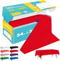 Red Plastic Table Cover Roll - 54IN x 300FT, Table Cloth for Rectangle Table with Slide Cutter, Plastic Table Cloth Disposable with Cut-to-Size Design for Weddings, Banquets, Parties