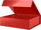PACKHOME Large Gift Box 13.5x10x3.5 Inches, Sturdy Shirt Box with Magnetic Lid for Multiple Occasions (Glossy Red)