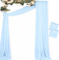 MLMC Baby Blue Wedding Arch Draping Fabric 2 Panels 29" x 20 FT Extra Long Lavender Gauze Drapes Sheer Backdrop Curtains 6.6 Yards Outdoor Drapery Panels for Wedding Ceremony Party Ceiling Decoration