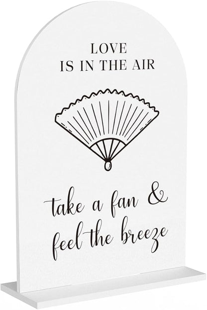Wedding Fan Signage Take A Fan Sign for Wedding Engagement Ceremony Reception wedding fan Acrylic sign for Table Desk