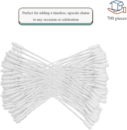 HAHIYO 700Pcs 2mm White Double-Head Flower Stamen with Crystal-Like Flower Head for Handmade Floral Art Scrapbook Decoration Artificial Floral Pistils Pollen Stamens Wedding DIY Stamens