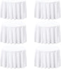6 Pack White 60 Inch Round Tablecloths. Stain and Winkle Resistant Polyester Washable White Table Cloths for Parties Wedding Dining