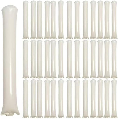 40pcs Round headTeam Spirit Boom Sticks Thunder Sticks Cheering Sticks Team Spirit Plastic Cheerleading Spirit Stick Clapper Inflatable Noise Maker Sports Supply (White)