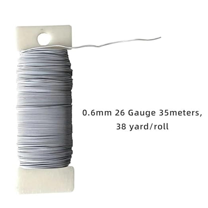 76Yards 26Gauge White Metal Floral Wire Flexible Paddle Florist Garden Wire for Flower Arrangement,Crafts,Christmas Wreaths Tree,Garland.