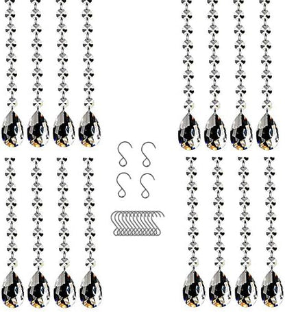 16 Pack 20" Hanging Crystals for Chandeliers Clear Teardrop Crystal Chandelier Pendants Parts Beads, Chandelier Crystals