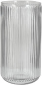 Serene Spaces Living Clear Pleated Glass Votive Holder, Decorative Centerpiece for Wedding, Christmas, Thanksgiving, Party, Dining Table, Living Room, Home Décor, Measures 11" Tall