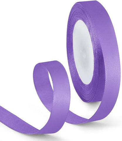 5/8 Inch 25 Yards Satin Ribbon Light Purple, Solid Color Fabric Ribbon for Gift Wrapping, Wedding, Polyester Gift Ribbon for Birthday Party Decoration, Craft, Hair, Floral, Sewing