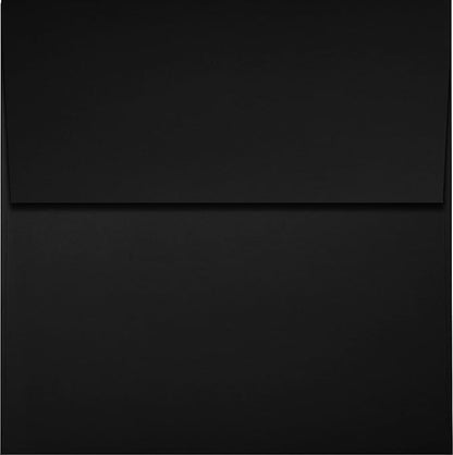 LUXPaper Square Invitation Envelopes | Peel & Press | 4" x 4" | Midnight Black | 80lb. Text | 50 Qty