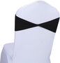 MDS Pack of 50 Spandex Chair Sashes Bows Elastic Stretch Dining Chair Bands Ties Without Slider Buckle Universal fits for Wedding Baby Shower Birthday Party Banquet Event Decoration - Black