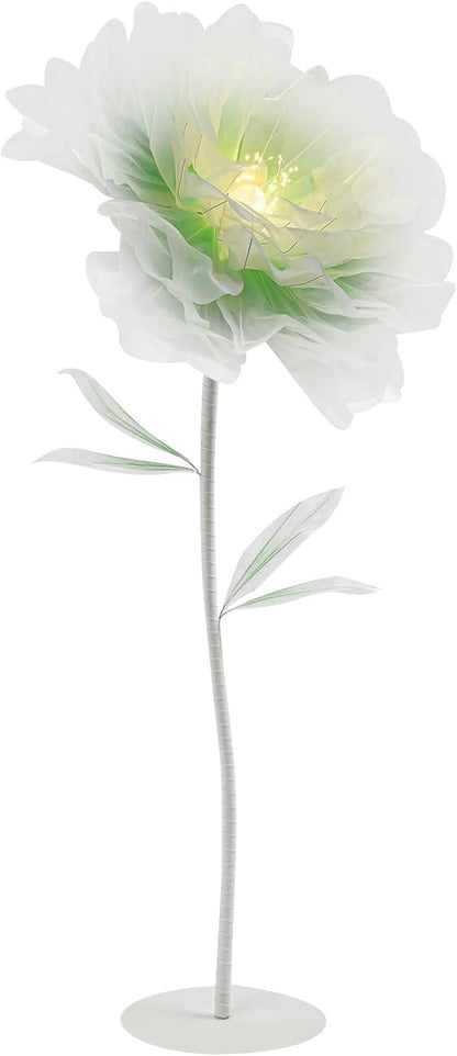 Wedding Giant Electric Artificial Flower, Auto Blooming Artificial Flowers with Lights, Large Peony Electric Flower Decor with Auto Open/Close for Home Wedding Party Decoration, Green