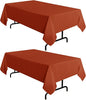 sancua 2 Pack Fall Tablecloth 60 x 102 Inch Rust, Rectangle Thanksgiving Burnt Orange Table Cloth for 6 Feet Tables - Stain and Wrinkle Resistant Washable Polyester Table Cover for Dining Parties