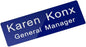 Custom Engraved Name Tag Badge for Business Personalized Identification with Pin or Magnetic Backing Aluminum ID Badge (Bule/White, 1" x 3")