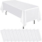 10 Packs Satin Tablecloth 57 x 108 Inch White Rectangular Table Cloth Silk Tablecloth Smooth Fabric Overlay Satin Table Cover Decoration for Wedding Party Banquet Events