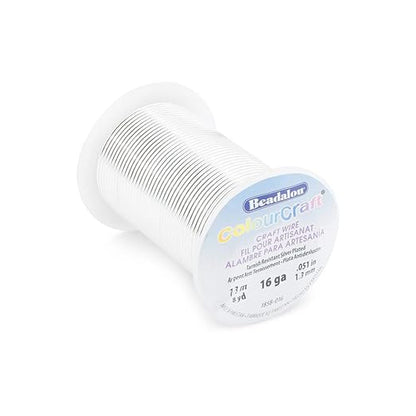 Beadalon ColourCraft Wire, 16 Gauge, Silver Plated, 8 yd Spool