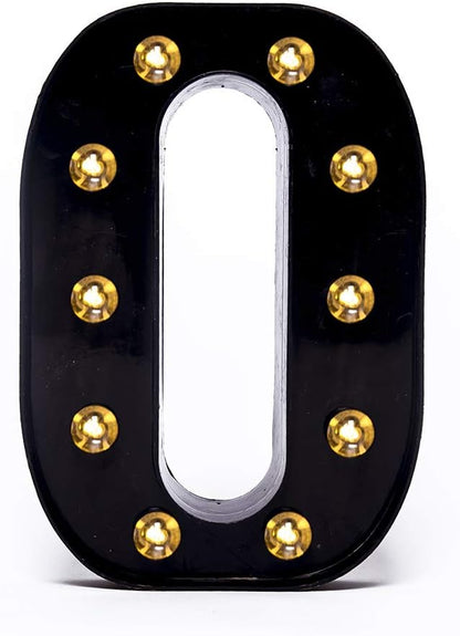 Foaky Black LED Marquee Number Lights Sign Light Up Marquee Number Lights Sign for Night Light Wedding Birthday Party Battery Powered Christmas Lamp Home Bar Decoration