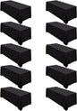 Surmente 10 Pack Black Tablecloth 90 x 132-inch Rectangular Polyester Table Cloth for Weddings, Banquets, or Restaurants