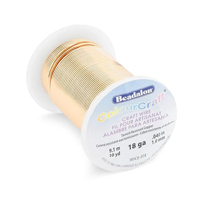 Beadalon ColourCraft Wire, 18 Gauge, Copper Color, 10 yd Spool