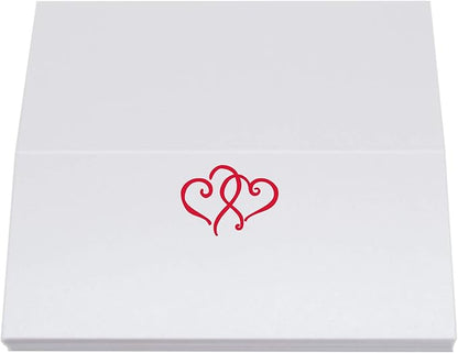 Linked Hearts Place Cards, Ruby Red (Choose Color), Set of 60, Pre-cut and Scored - Wedding, Party, Dinner, and Special Events - Made in the USA