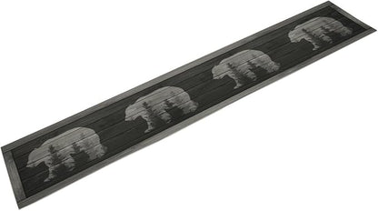 Rustic Country Bear Table Runner, Black Wood Wooden Cabin Wild Animals Hunting Table Cloth for Home Kitchen Dining Table Runner 13x36 Inch