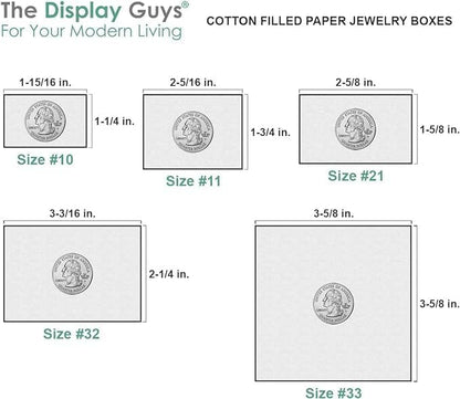 TheDisplayGuys - 25-Pack #53 Kraft Paper Cardboard Gift Boxes/Jewelry Cases w. Cotton Padding & Lid - Matte White - (5.4" x 3.9" x 1.0")