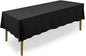 Lann's Linens - 10 Premium 60" x 126" Tablecloths for Wedding/Banquet/Restaurant - Rectangular Polyester Fabric Table Cloths - Black