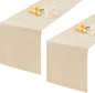 2 Pack Beige Table Runner 12 x 90 Inch Solid Color Farmhouse Runners Coffee Table Dresser for Daily Party Home Decoration