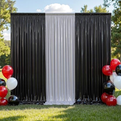 20x10 ft Wrinkle Free Black Sequin Backdrop Curtain for Parties,Thick Not Fall Glitter Wedding Drapes Backdrop,4 Panels 5x10ft Shimmer Photo Wall Back Drop Cloth for Birthday Photography Background