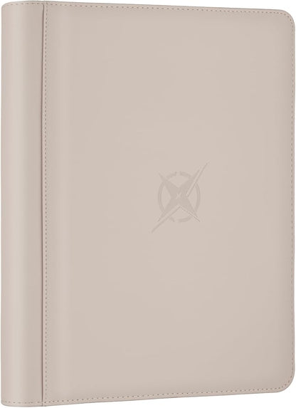 Trading Card Binder, Card Binder 9 Pocket for Trading Cards, Holds 540 Cards, Zippered Premium Card Collection Binder Album for Game Card, Sports Card, Yugioh, MTG (Ivory White)
