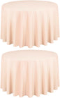 LTC LINENS 2 Pack 108 Inch Round Tablecloth Peach - Great for 48 Inch Round Table Floor Length - Wrinkle Resistant Polyester Fabric Cloth for Wedding, Party