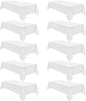 VidaFete Tablecloth 60 * 102inch 10pack Rectangle Table Cloth Polyester, Stain Wrinkle Resistant Dining Table Cover for Kitchen Dinning Party Wedding Rectangular Tabletop Buffet Decoration(White)