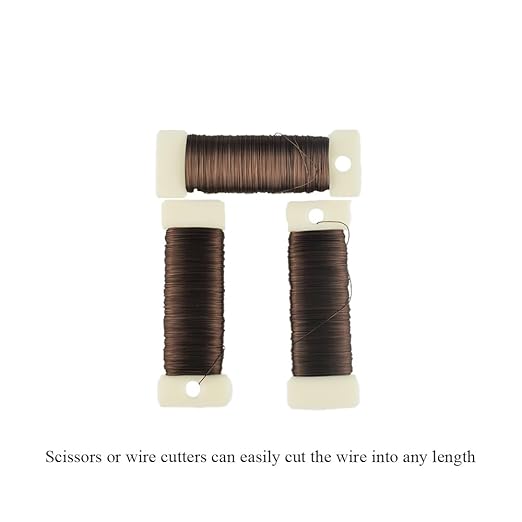 HAHIYO 26Gauge Coffee Color Metal Floral Wire - 3 Rolls, 115 Yards (345 Feet) - Flexible Paddle Wire for Craft, Christmas Wreath, Flower Arrangement, Bouquet Wrapping, Wedding, DIY